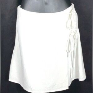 Sadie & Sage Women’s Size Small Sugarloaf Mini Faux Wrap Skirt Linen Blend